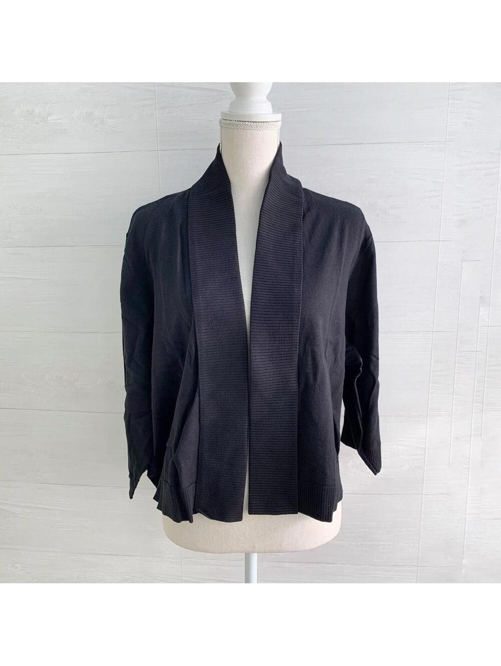 NWT Calvin Klein - Black open front silk blend cardigan sweater, 2X
